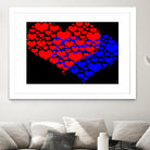 Two hearts blue and red by Daniel Danco on GIANT ART - red vector illustration