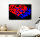 Two hearts blue and red by Daniel Danco on GIANT ART - red vector illustration