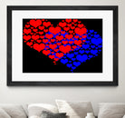 Two hearts blue and red by Daniel Danco on GIANT ART - red vector illustration