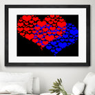 Two hearts blue and red by Daniel Danco on GIANT ART - red vector illustration