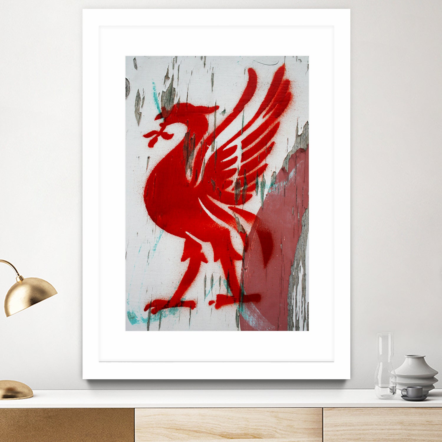 Liverpool FC football liverbird by gareth mcguckin on GIANT ART - white mixed media