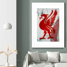 Liverpool FC football liverbird by gareth mcguckin on GIANT ART - white mixed media