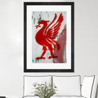 Liverpool FC football liverbird by gareth mcguckin on GIANT ART - white mixed media