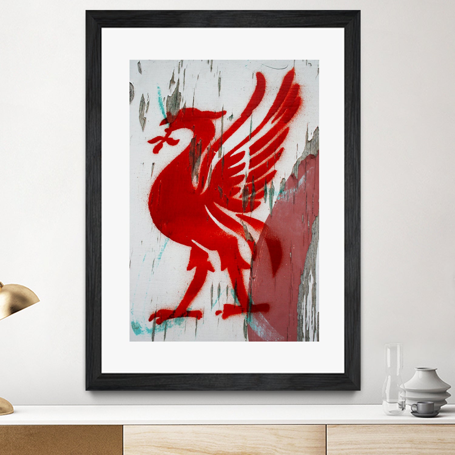 Liverpool FC football liverbird by gareth mcguckin on GIANT ART - white mixed media