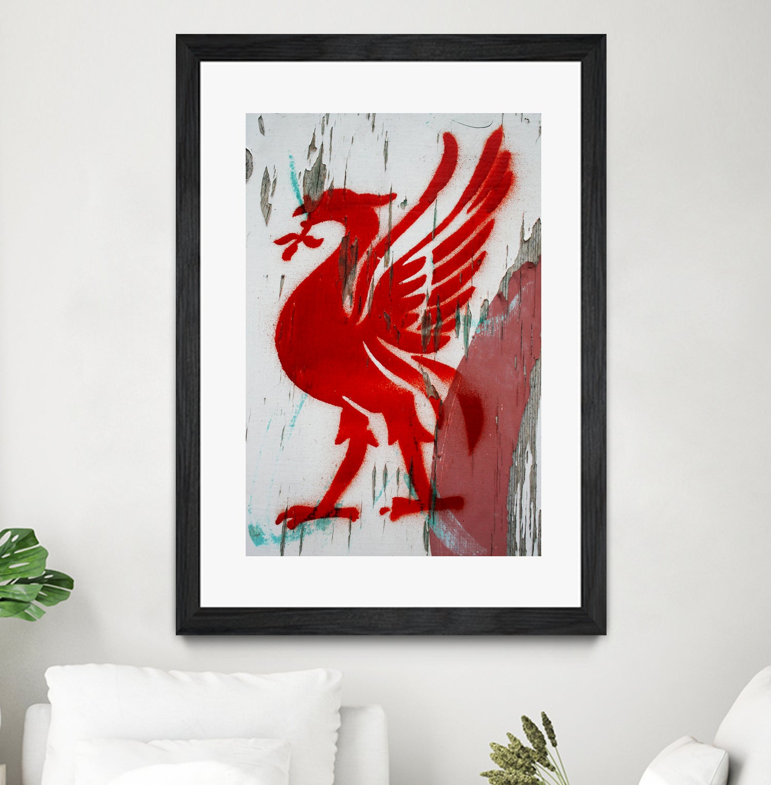 Liverpool FC football liverbird by gareth mcguckin on GIANT ART - white mixed media