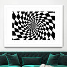 Optical illusion - chessboard swirl, by Daniel Danco on GIANT ART - black vector illustration