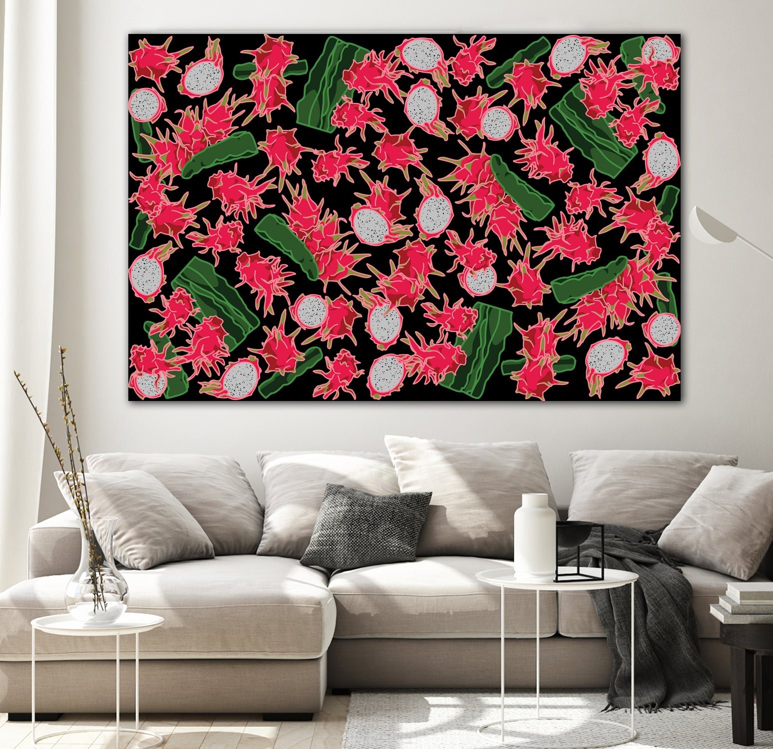 Dragon fruit / Pitahaya by Ekaterina Shuvalova on GIANT ART - gray digital drawing