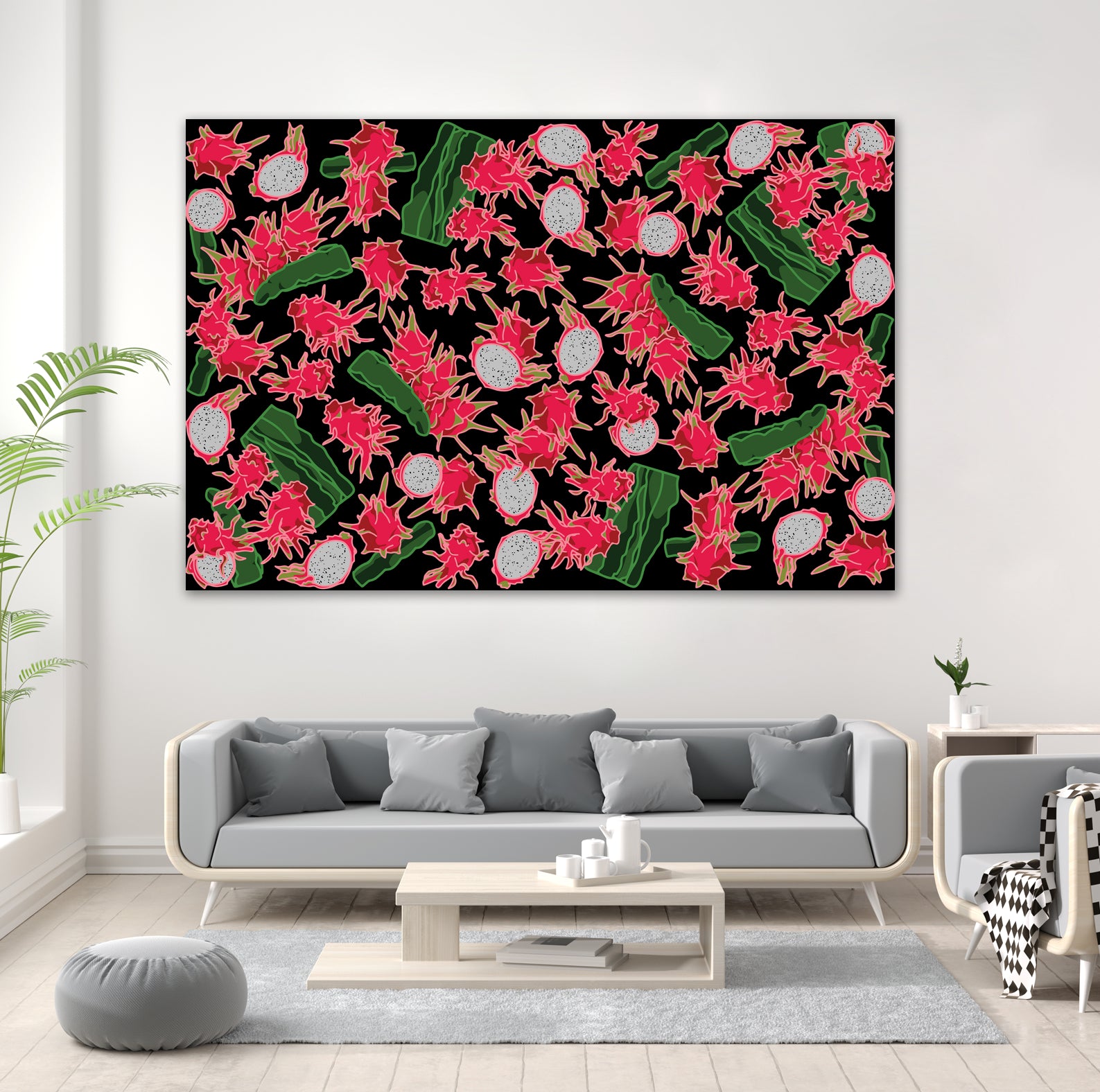 Dragon fruit / Pitahaya by Ekaterina Shuvalova on GIANT ART - gray digital drawing