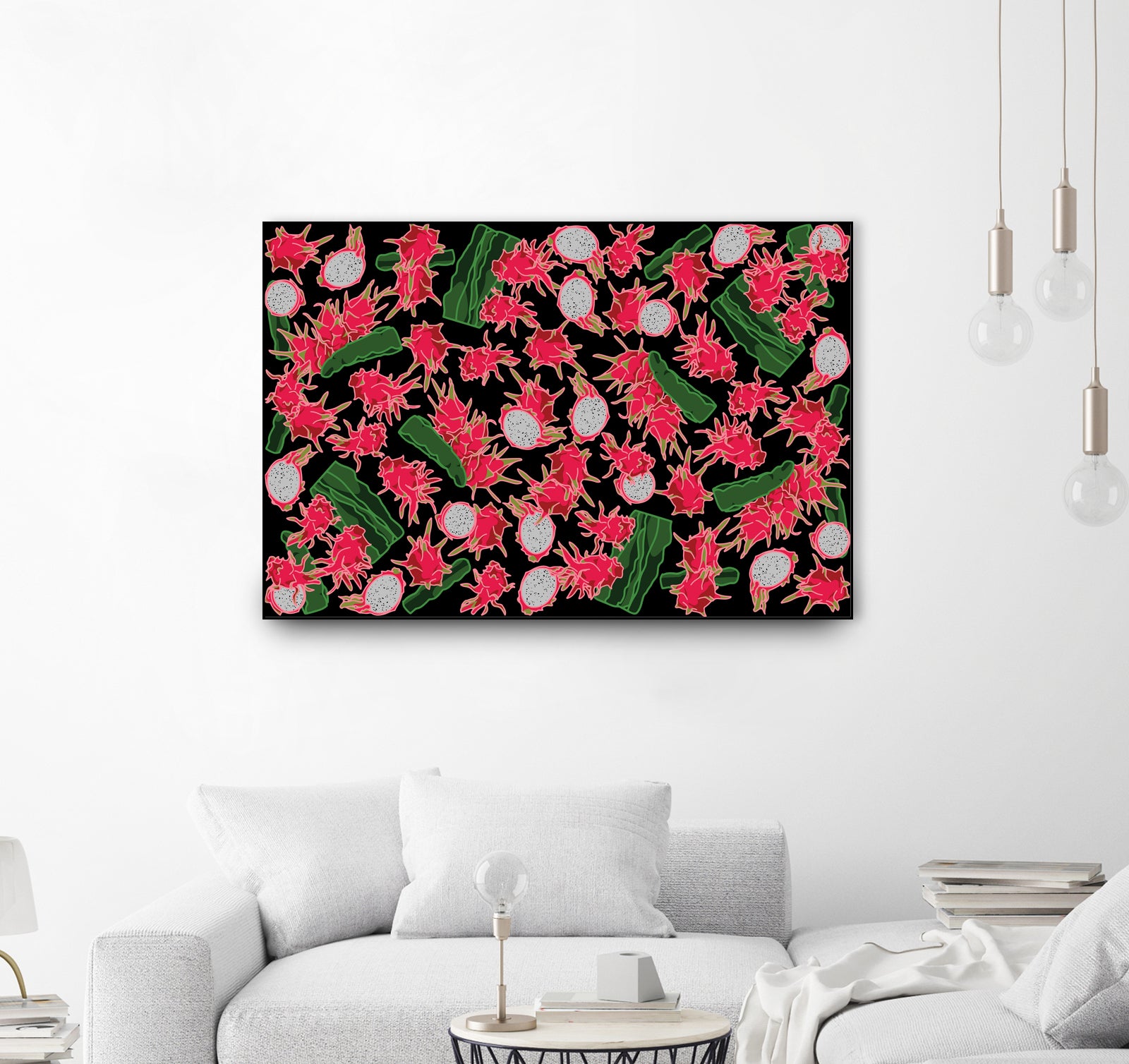 Dragon fruit / Pitahaya by Ekaterina Shuvalova on GIANT ART - gray digital drawing