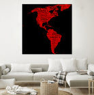 Map of continent America - illustration by Daniel Danco on GIANT ART - red vector illustration