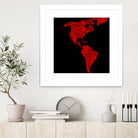 Map of continent America - illustration by Daniel Danco on GIANT ART - red vector illustration