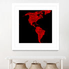 Map of continent America - illustration by Daniel Danco on GIANT ART - red vector illustration