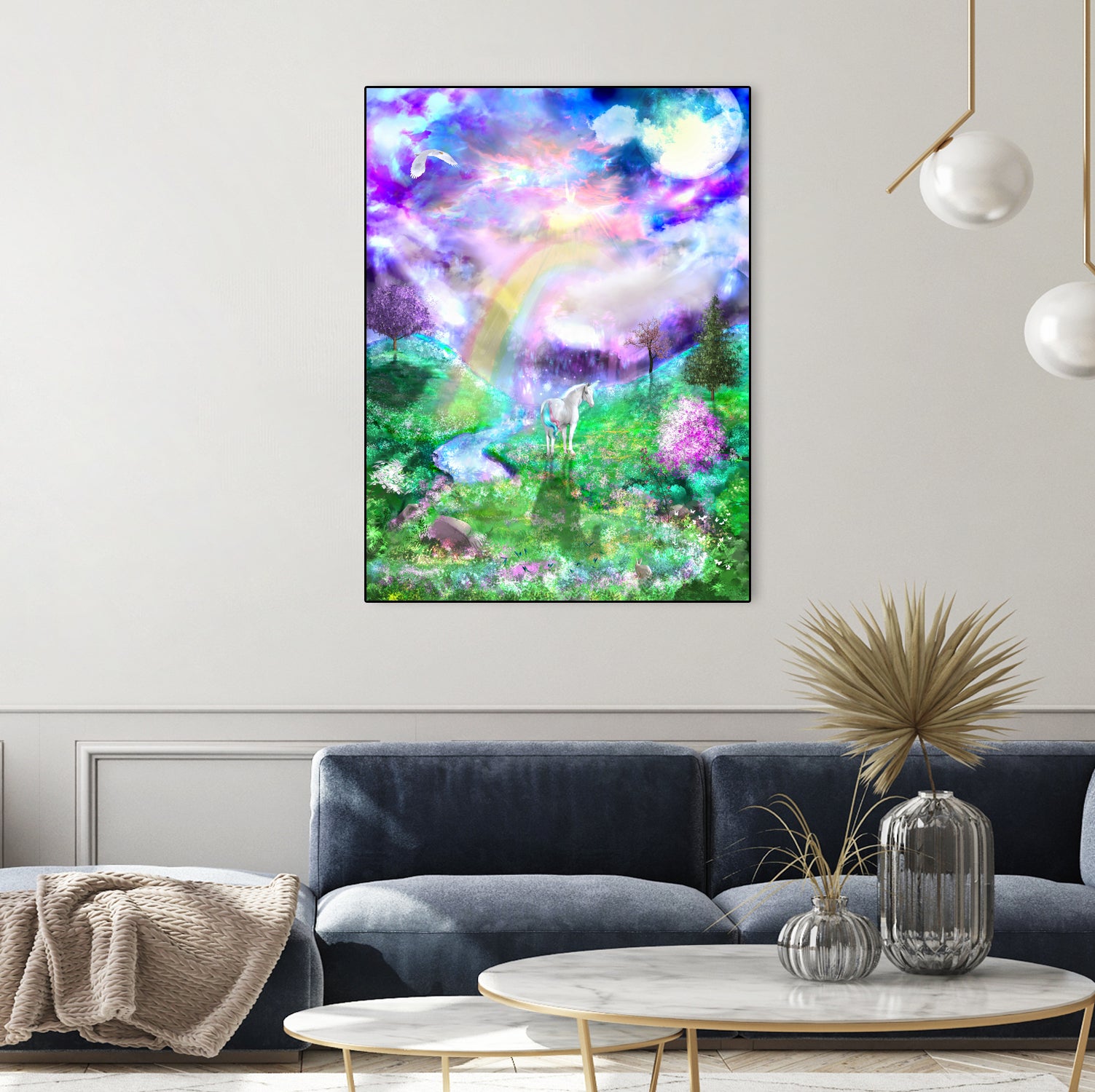 Last Unicorn by Todd Jumper on GIANT ART - fuchsia digital painting