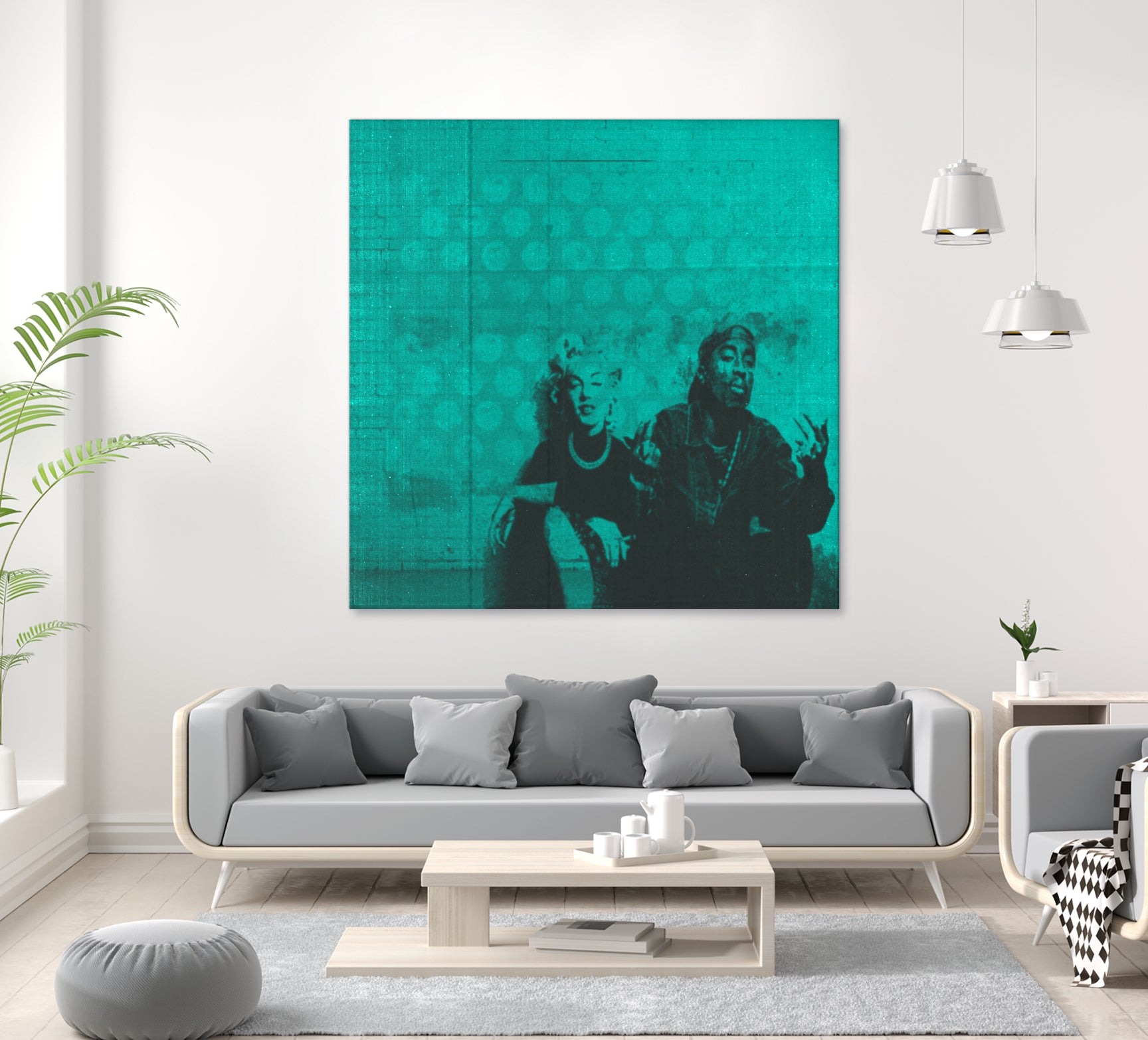 Marilyn y Tupac by Meredith Watson on GIANT ART - green photo manipulation