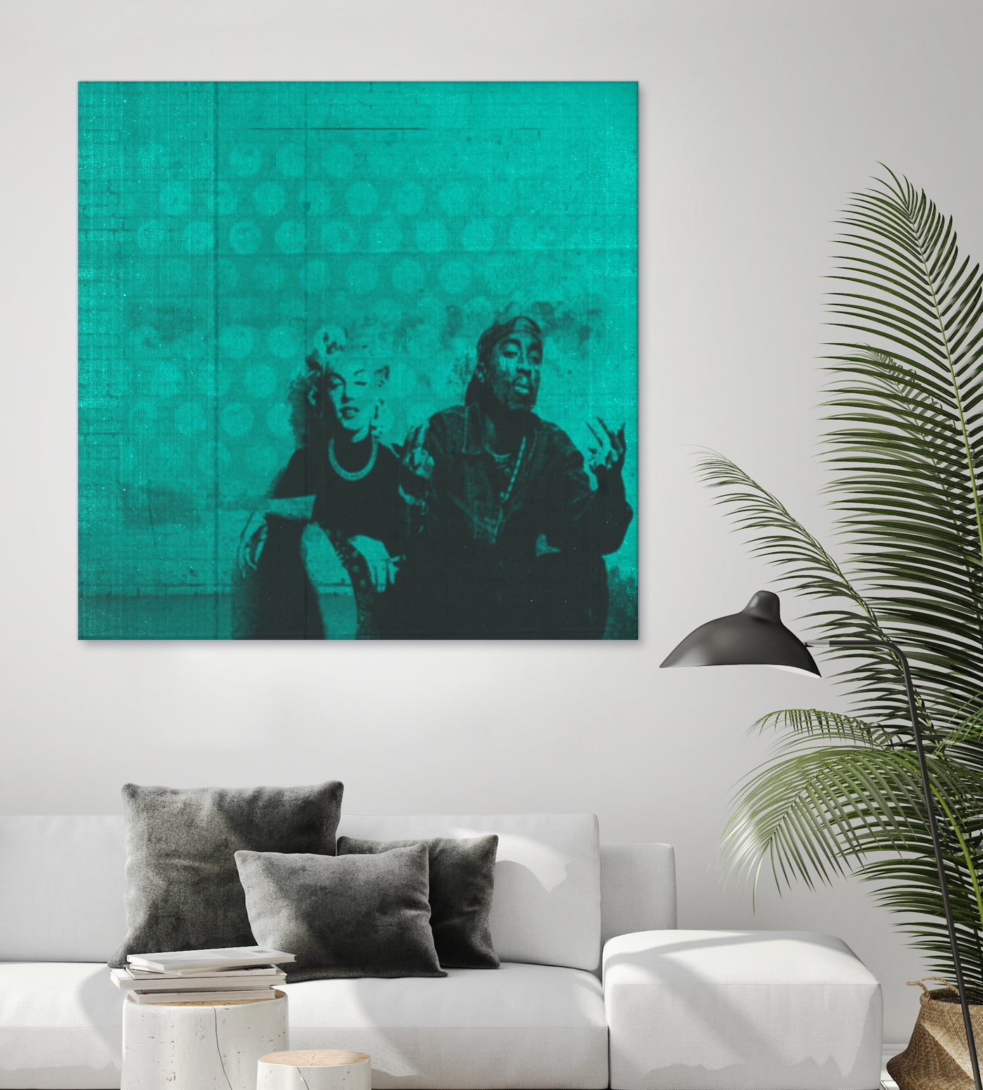 Marilyn y Tupac by Meredith Watson on GIANT ART - green photo manipulation