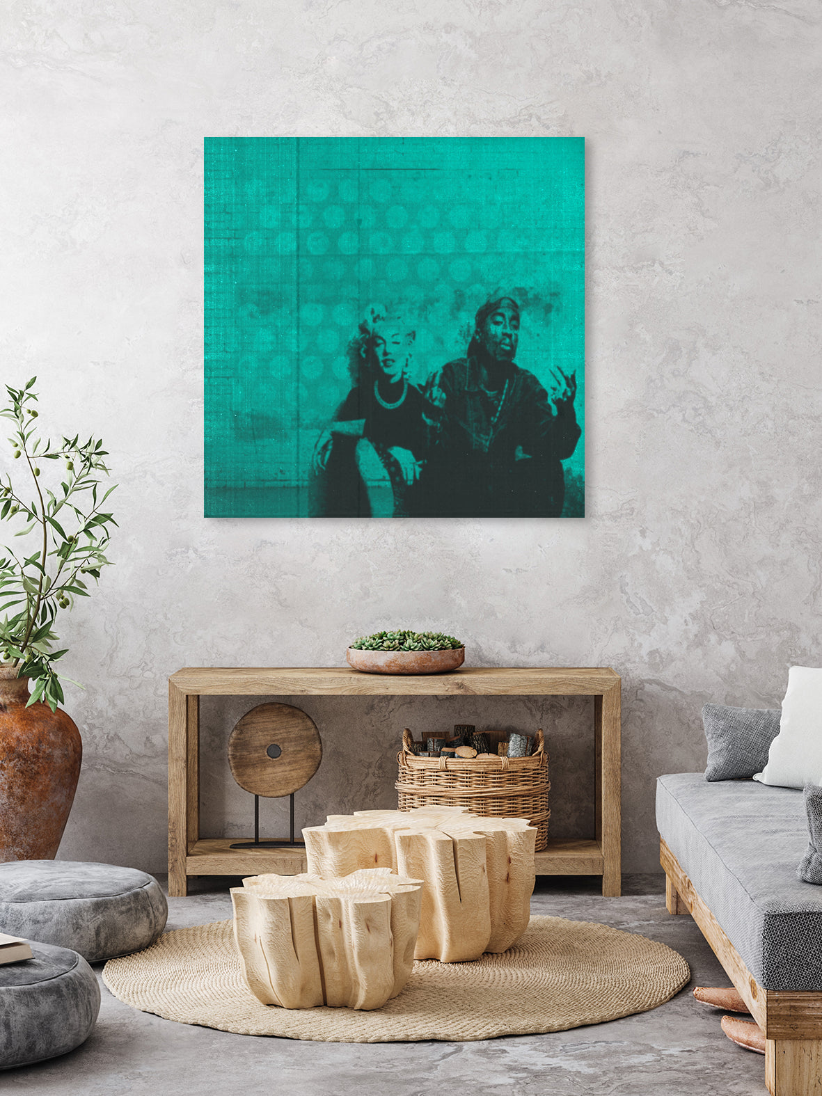 Marilyn y Tupac by Meredith Watson on GIANT ART - green photo manipulation