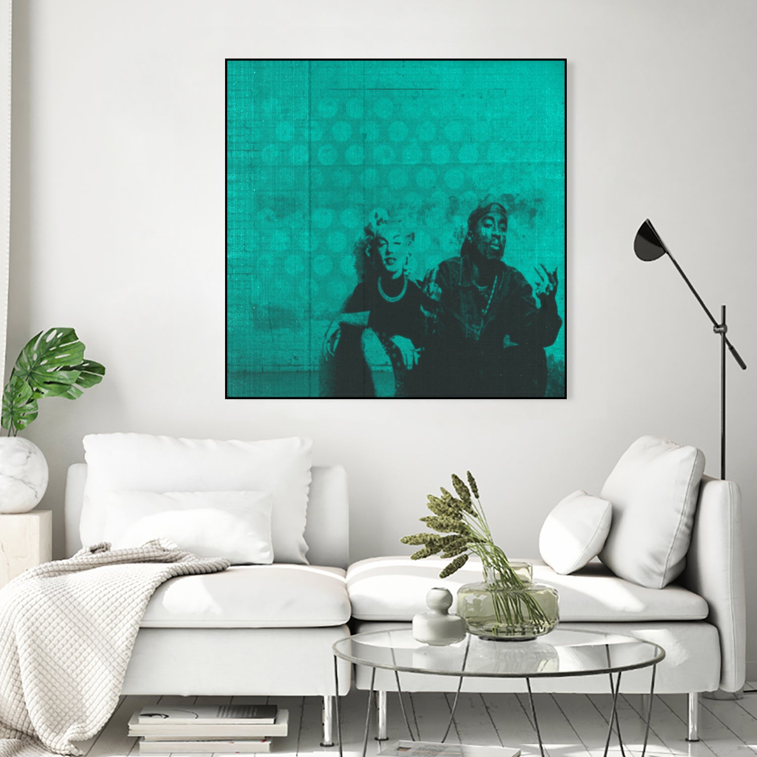 Marilyn y Tupac by Meredith Watson on GIANT ART - green photo manipulation