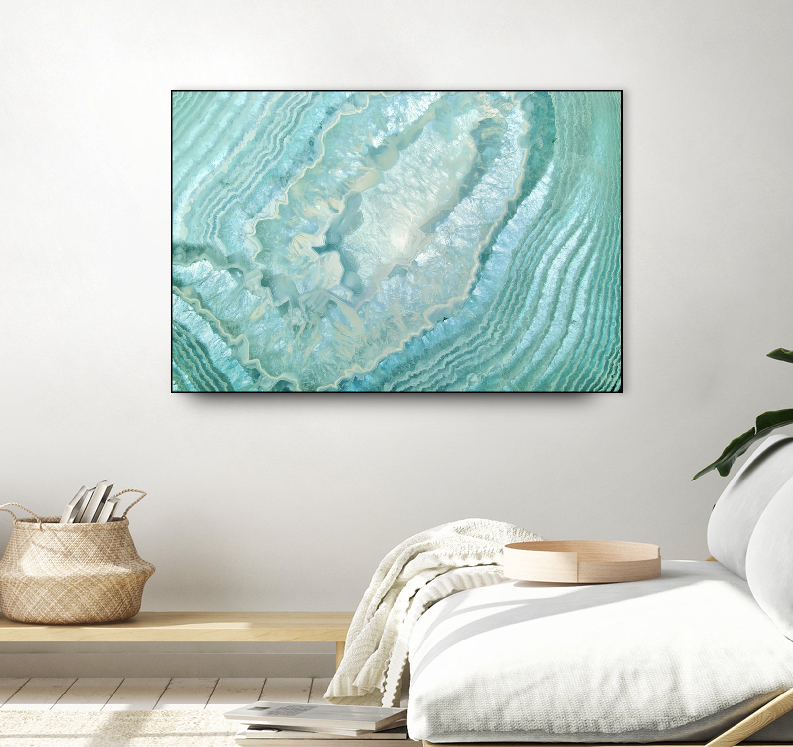 Aquamarine Pastel and Teal Agate Crystal by Mar Cantón on GIANT ART - white digital painting