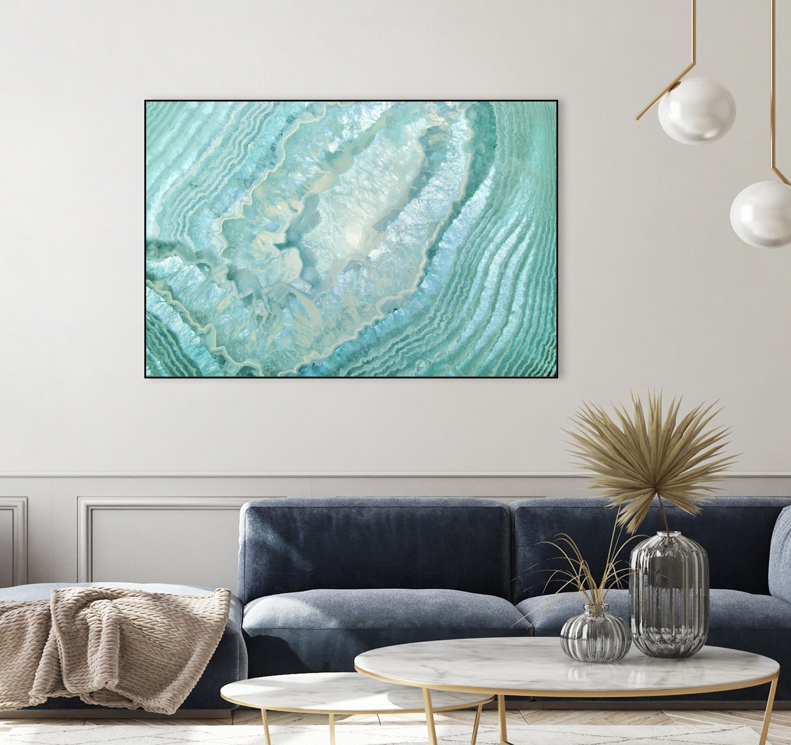 Aquamarine Pastel and Teal Agate Crystal by Mar Cantón on GIANT ART - white digital painting