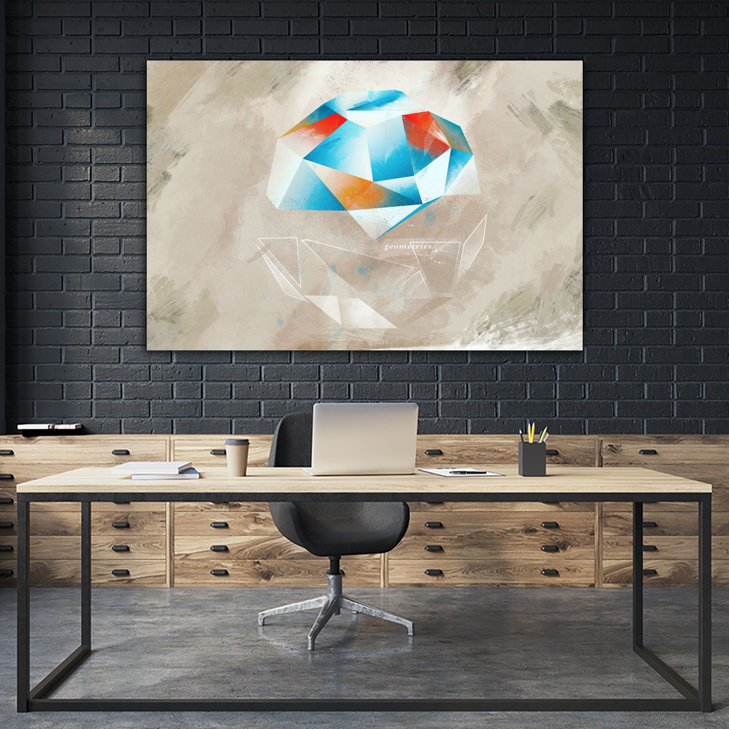 Geometries II by Raffael Pindell on GIANT ART - blue digital painting