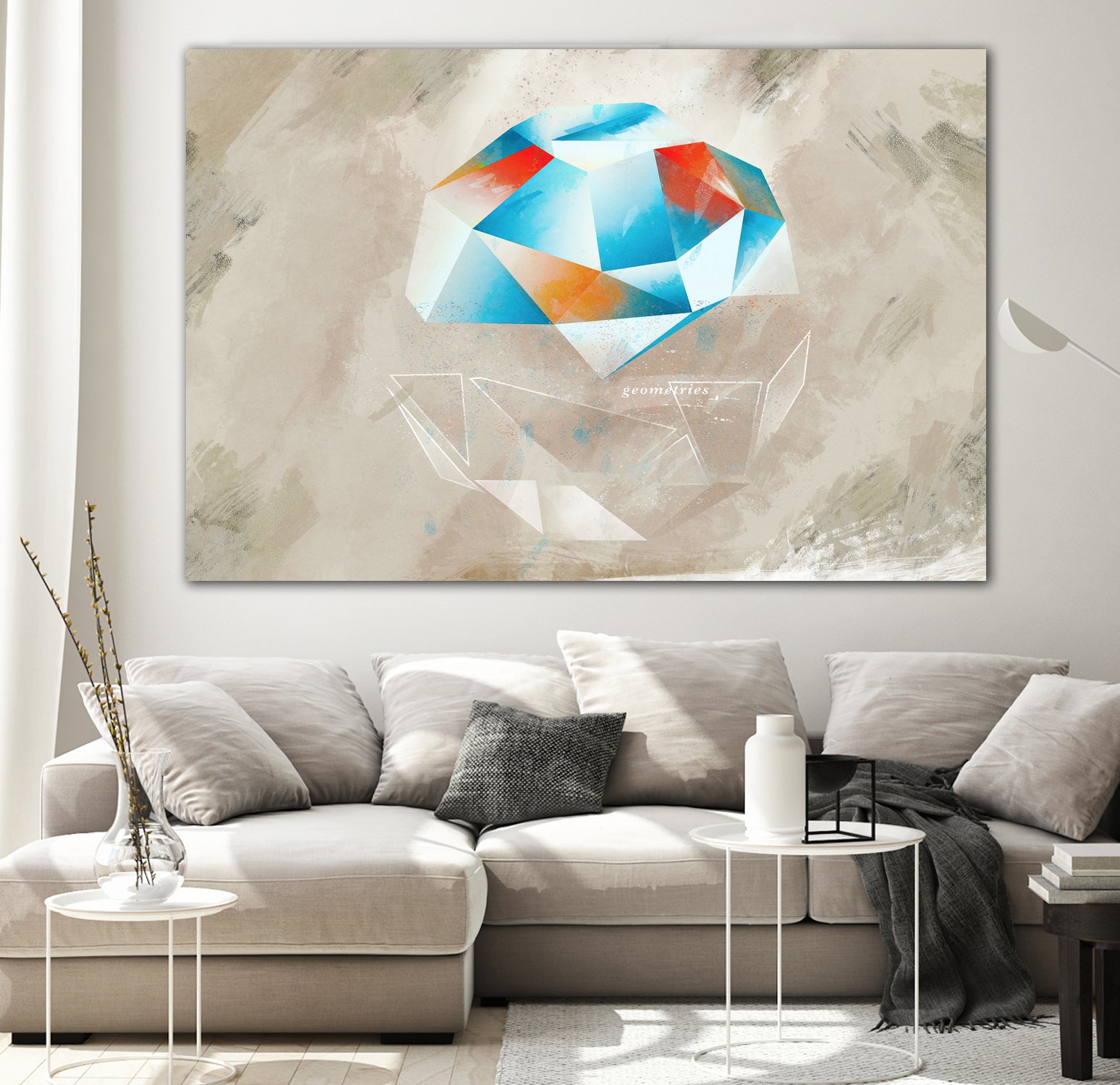 Geometries II by Raffael Pindell on GIANT ART - blue digital painting