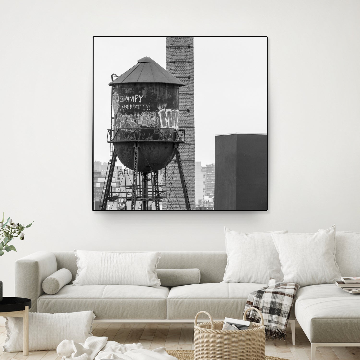 Water tower in Brooklyn by RENZO REBAGLIATI on GIANT ART - black photo illustration