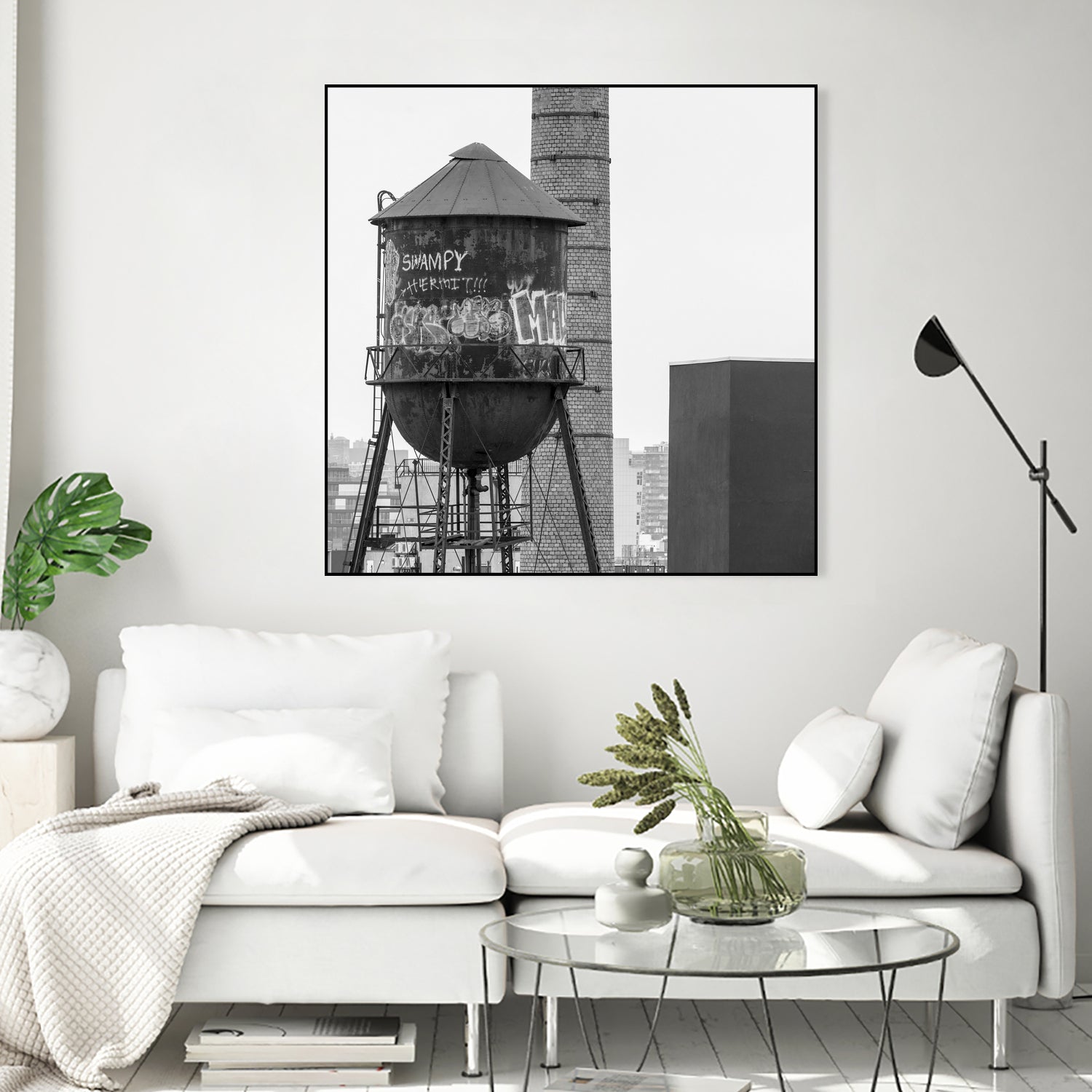 Water tower in Brooklyn by RENZO REBAGLIATI on GIANT ART - black photo illustration