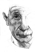 Einstein illustration by Charlotte Johnson on GIANT ART - gray digital drawing