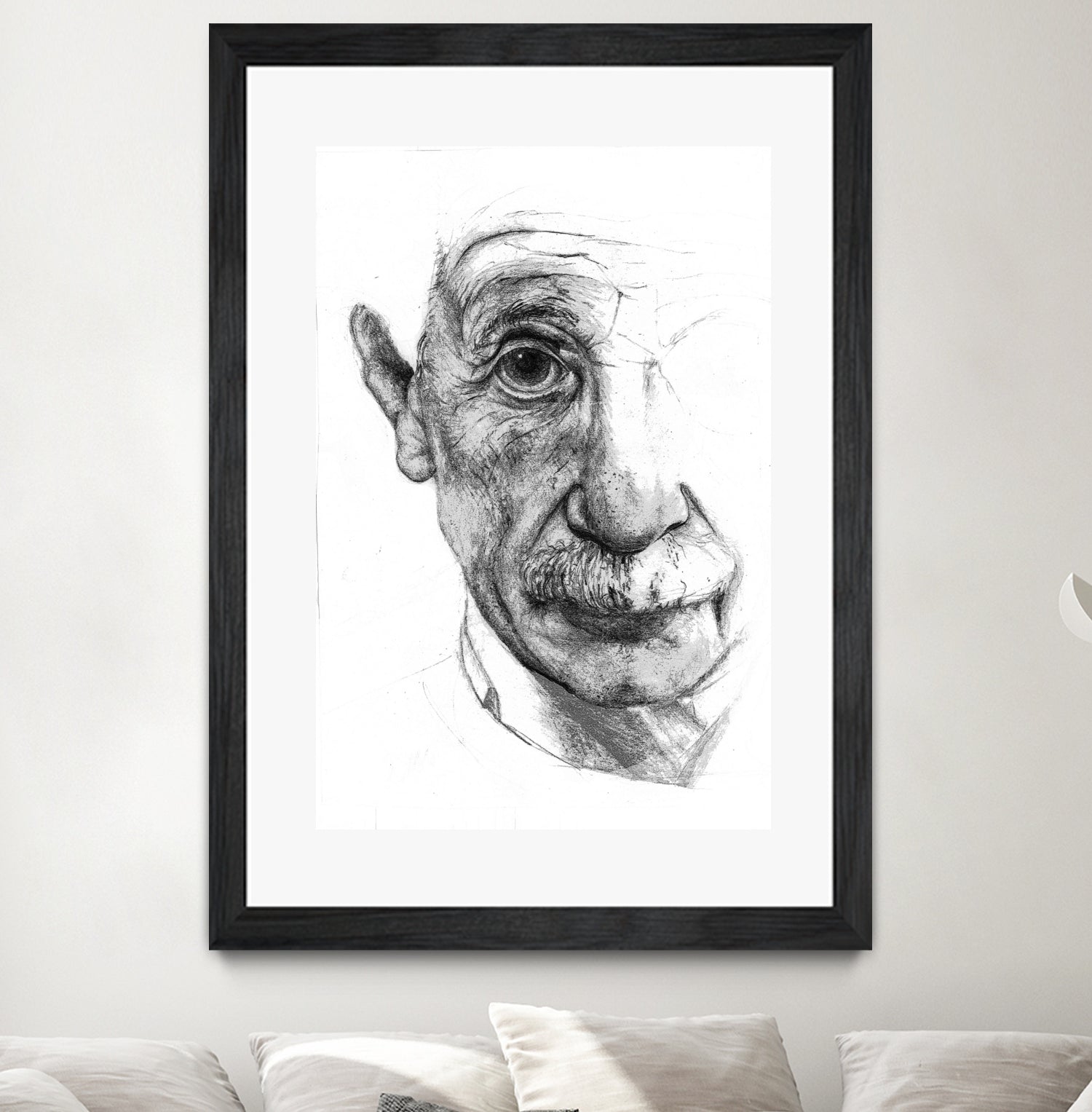 Einstein illustration by Charlotte Johnson on GIANT ART - gray digital drawing