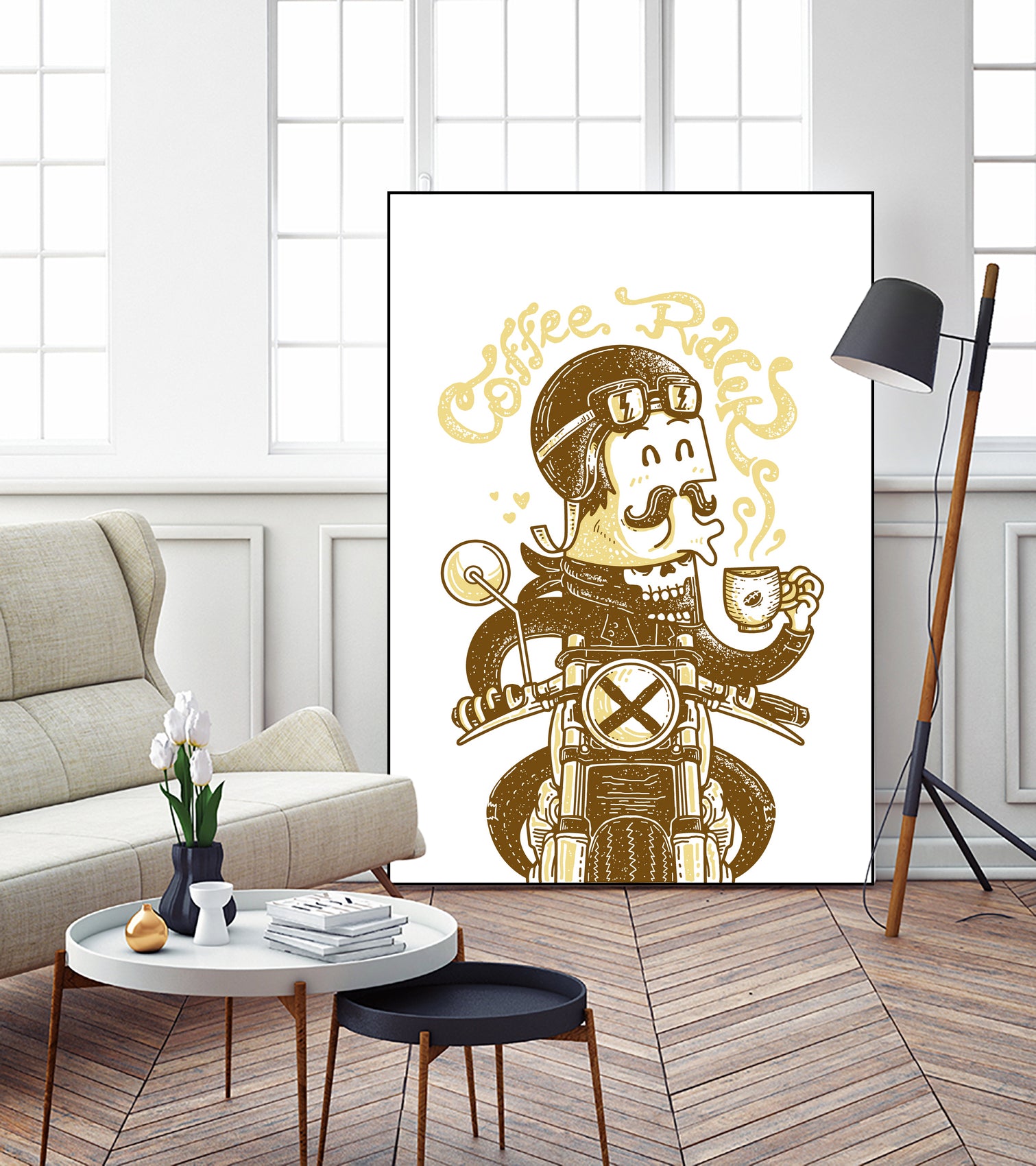 78 Coffee Racer by Afif Quilimo on GIANT ART - white digital drawing