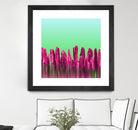 Vibrant Sunrise Cactus Landscape Glitch by Brigitte Carre on GIANT ART - green digital painting