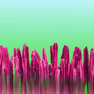 Vibrant Sunrise Cactus Landscape Glitch by Brigitte Carre on GIANT ART - green digital painting