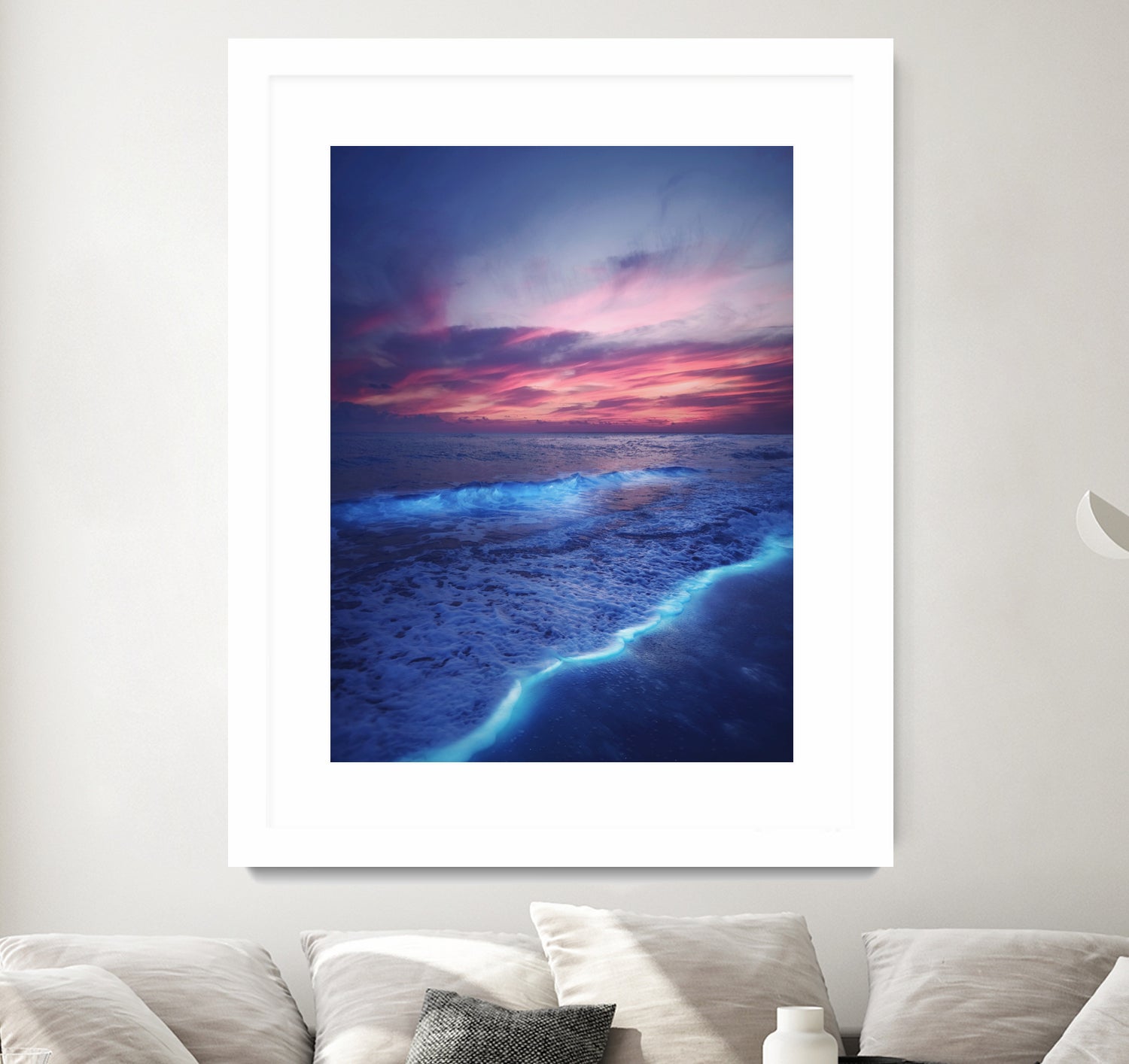 Starry waves by Hussam Eissa on GIANT ART - pink digital painting