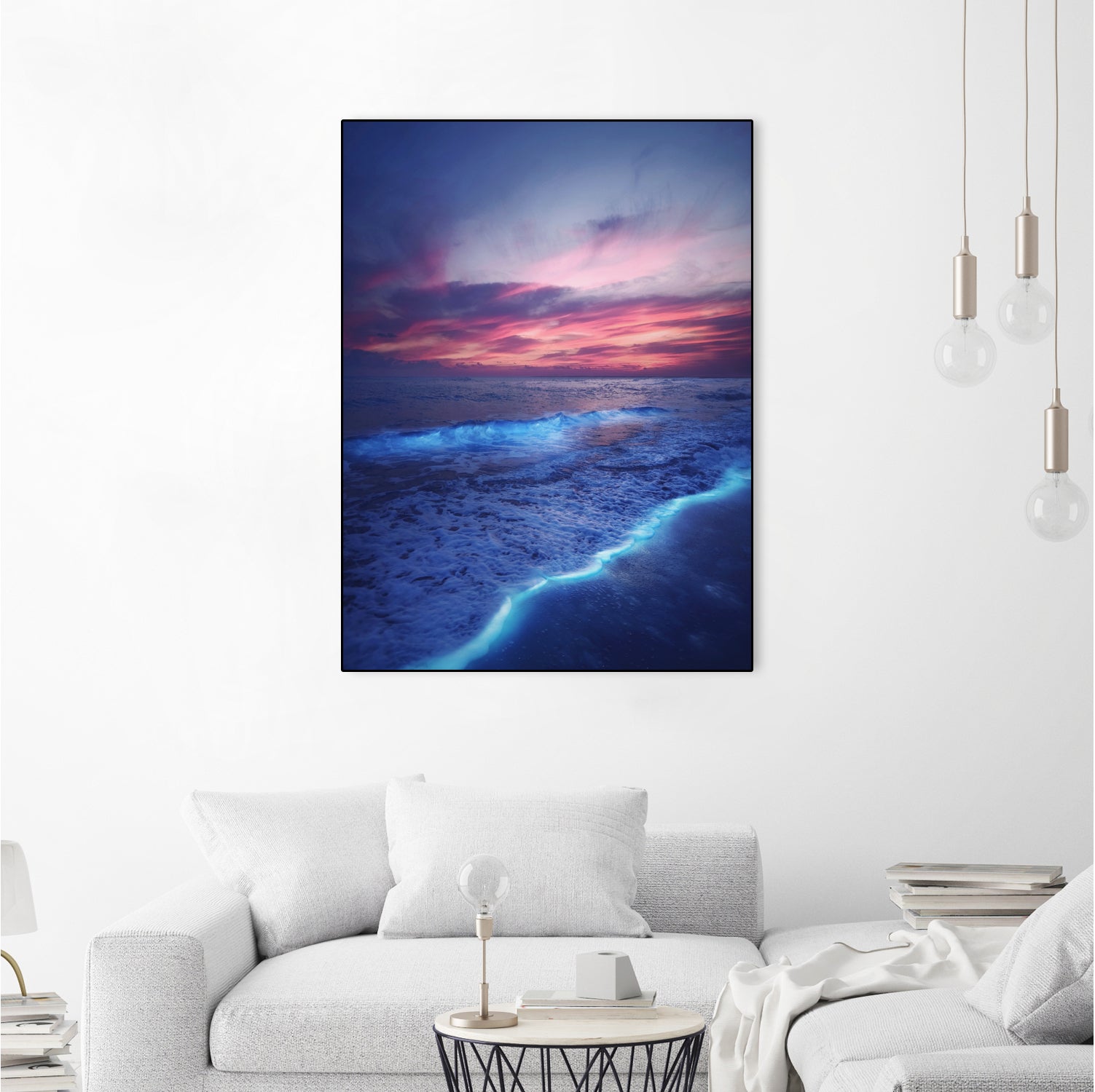 Starry waves by Hussam Eissa on GIANT ART - pink digital painting