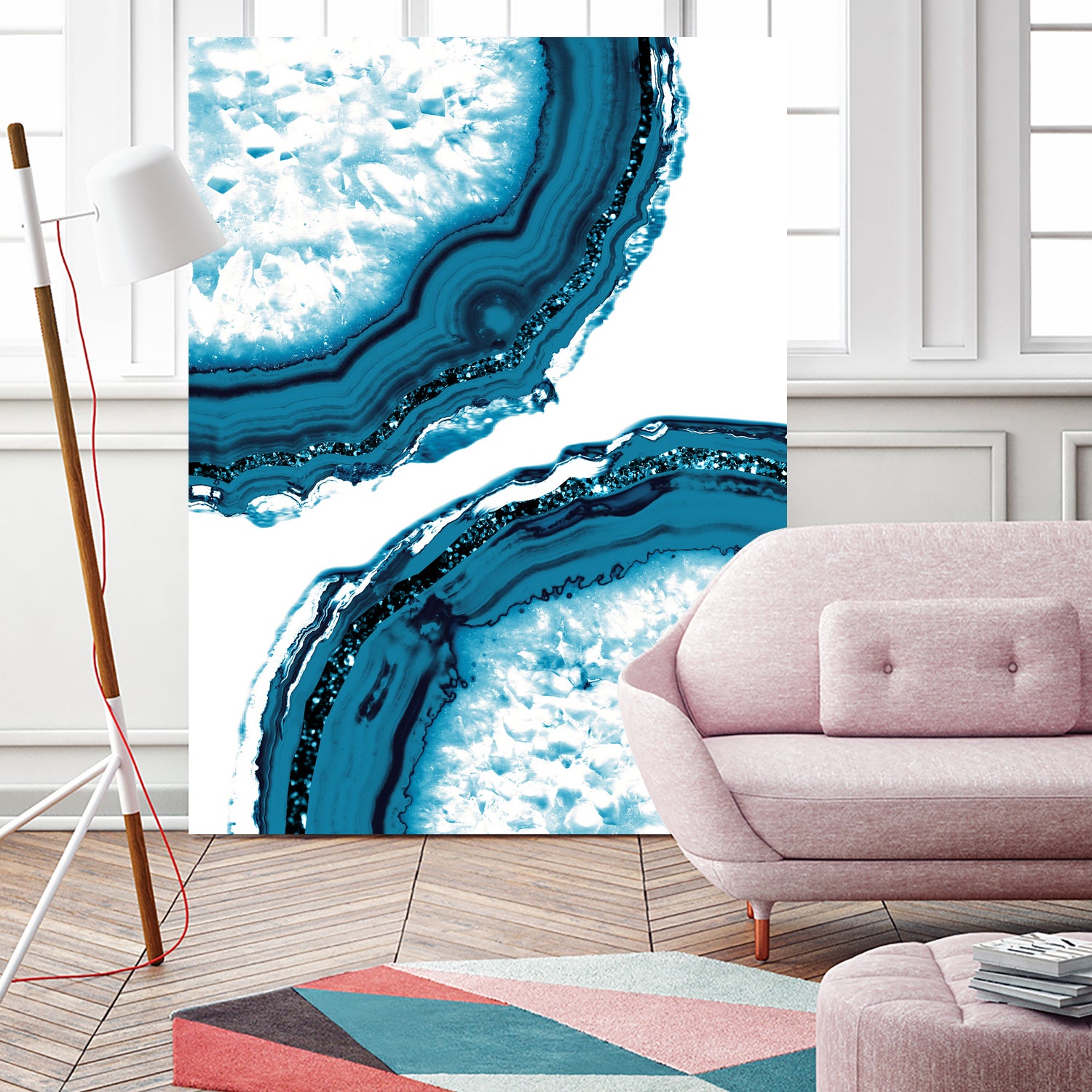 Blue Agate Glitter Glam #1 #gem #decor #art by Anita & Bella Jantz on GIANT ART - blue photo illustration