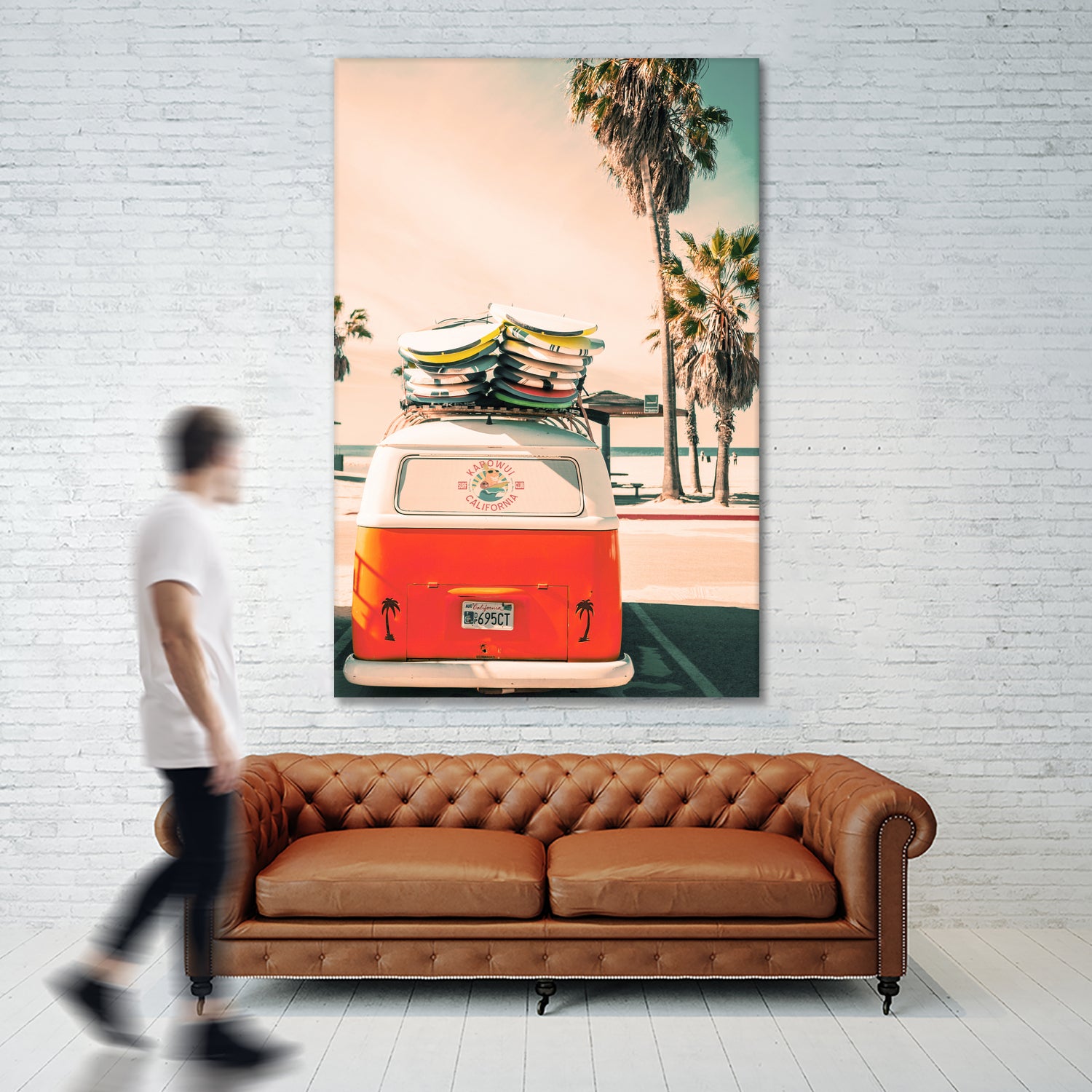 California Surf Mini Van by Jennifer Colomb on GIANT ART - orange photo illustration