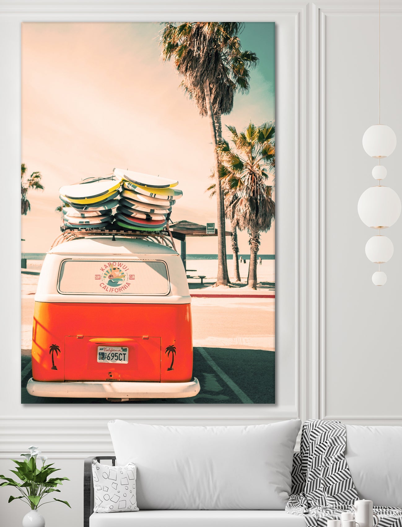 California Surf Mini Van by Jennifer Colomb on GIANT ART - orange photo illustration