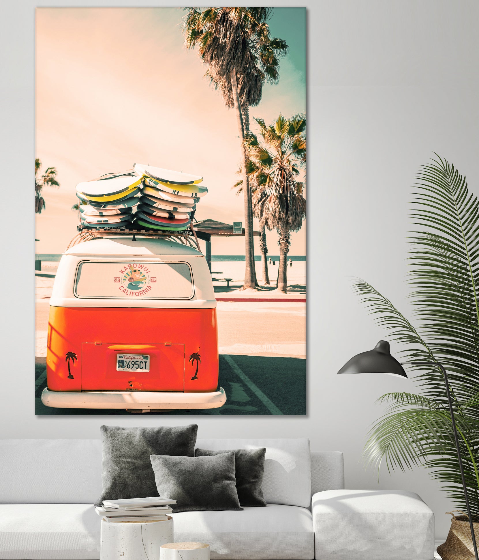 California Surf Mini Van by Jennifer Colomb on GIANT ART - orange photo illustration