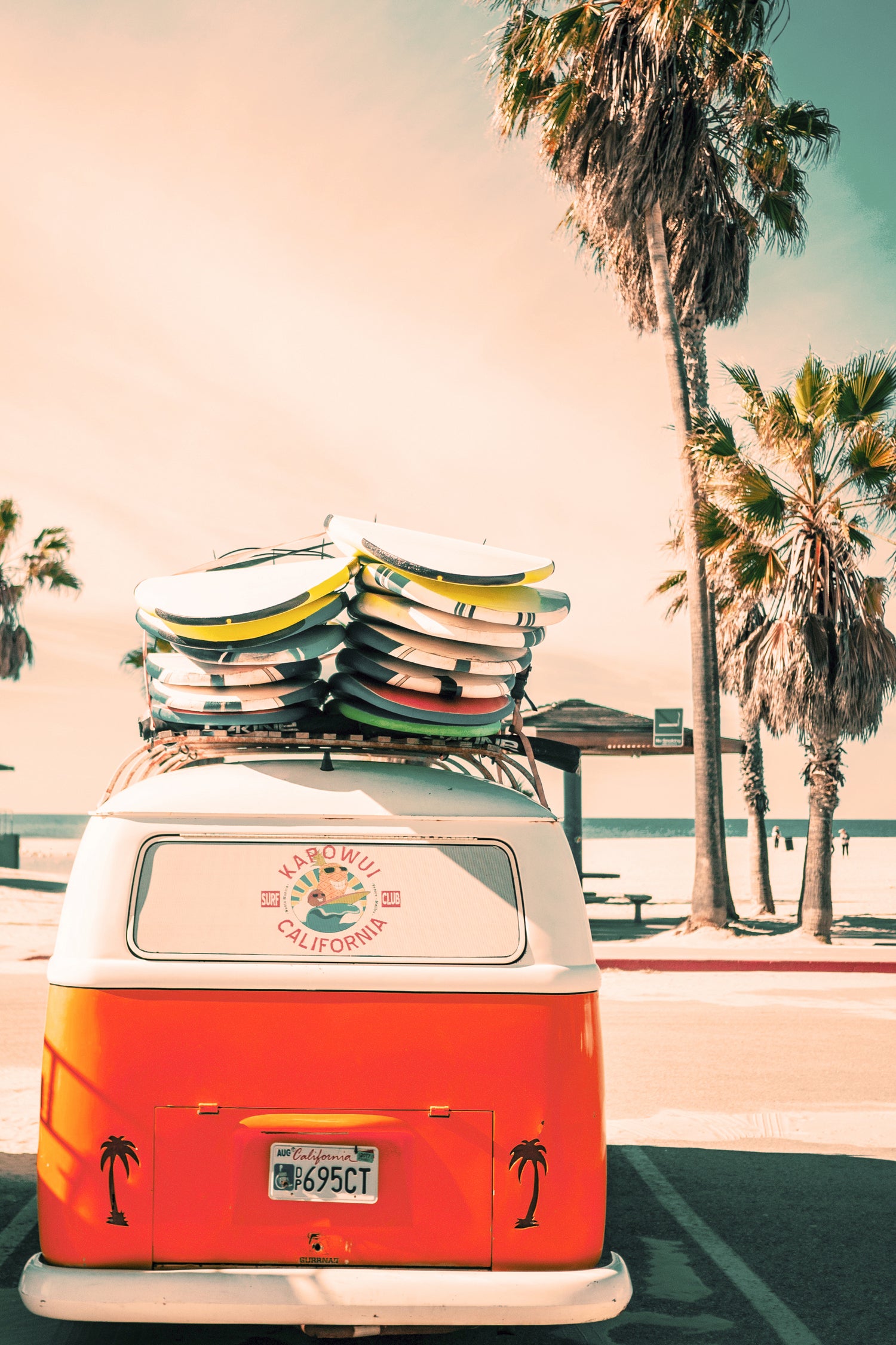 California Surf Mini Van by Jennifer Colomb on GIANT ART - orange photo illustration