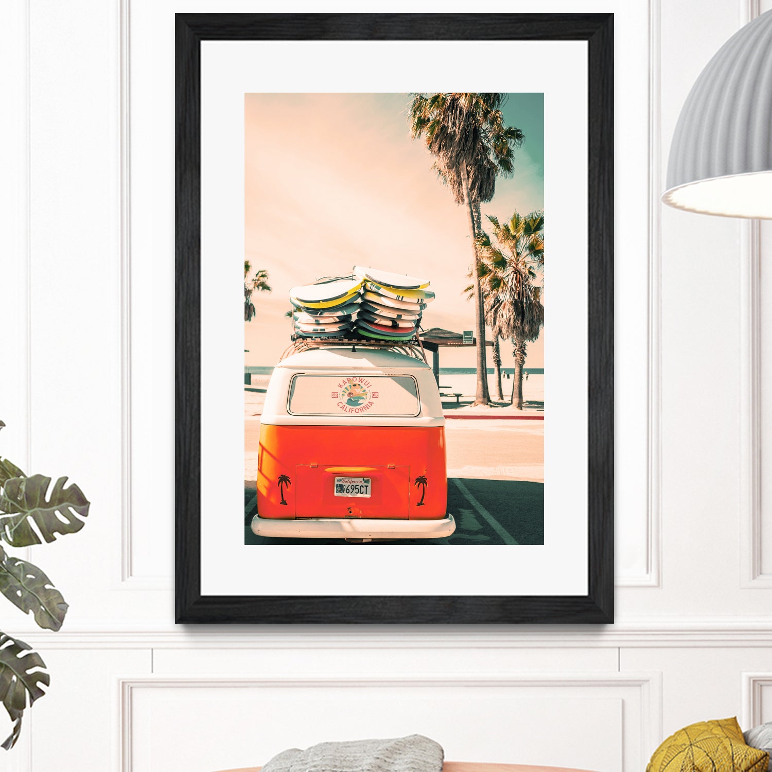 California Surf Mini Van by Jennifer Colomb on GIANT ART - orange photo illustration