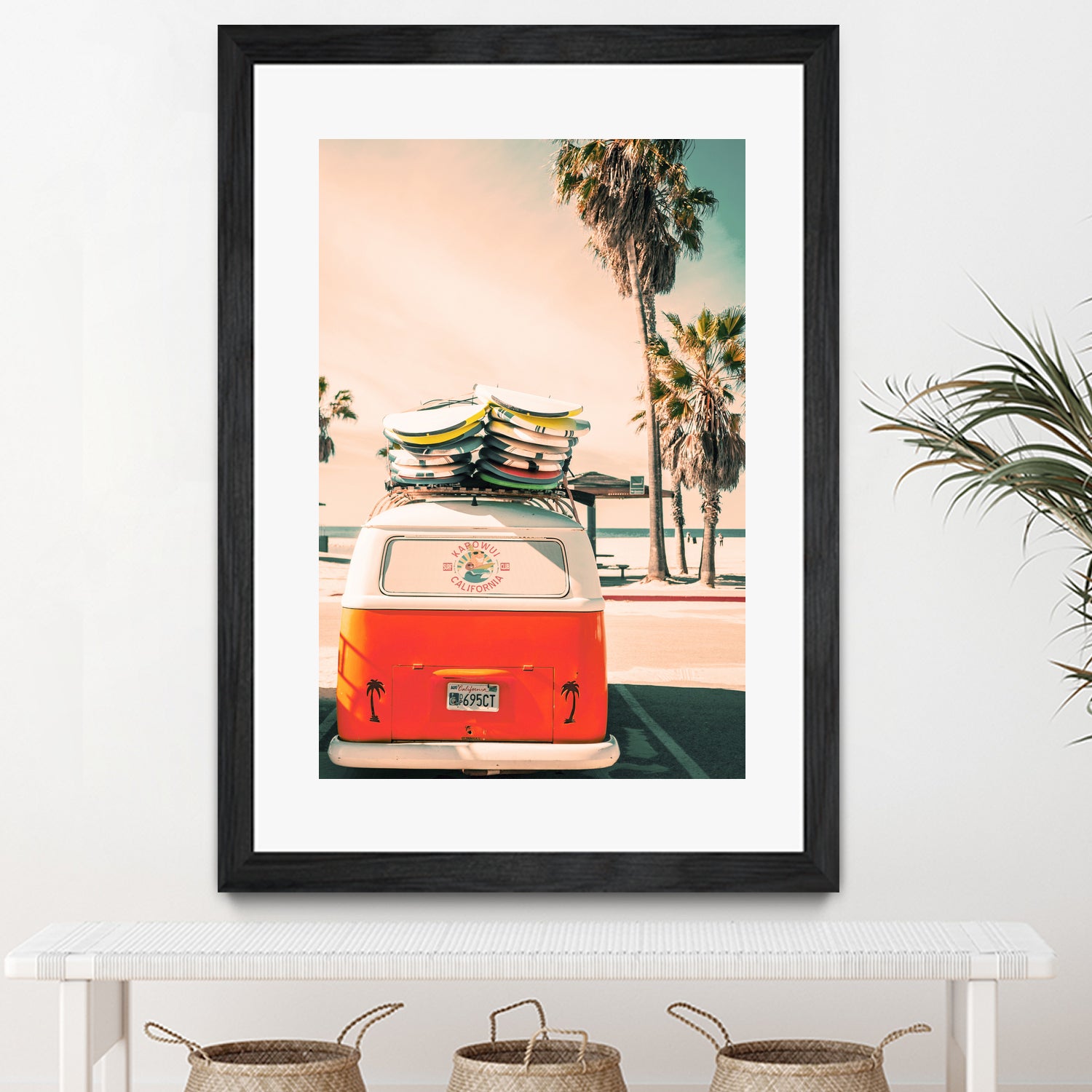 California Surf Mini Van by Jennifer Colomb on GIANT ART - orange photo illustration