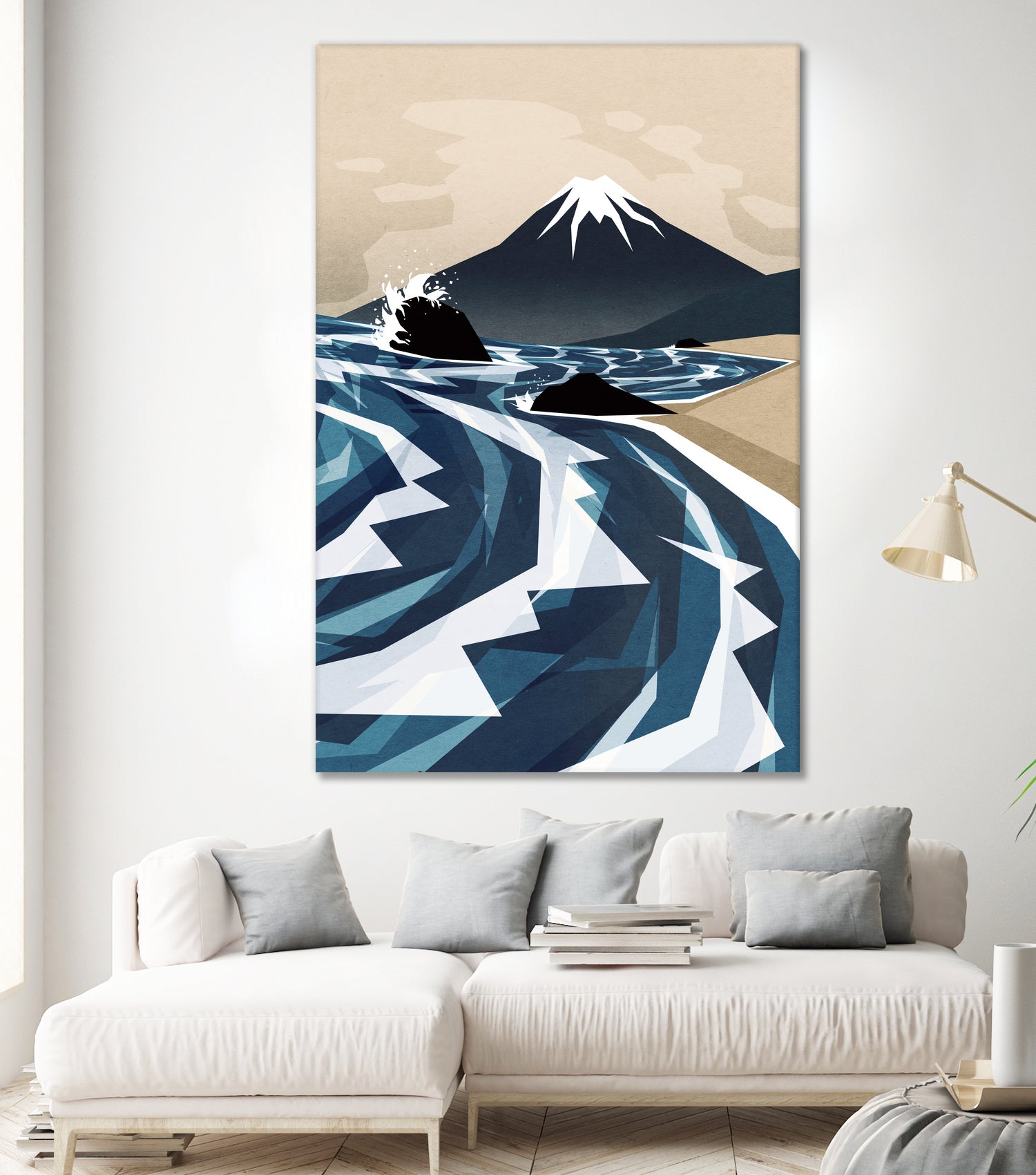 Breaking the waves by Sjoerd Piepenbrink on GIANT ART - blue digital painting