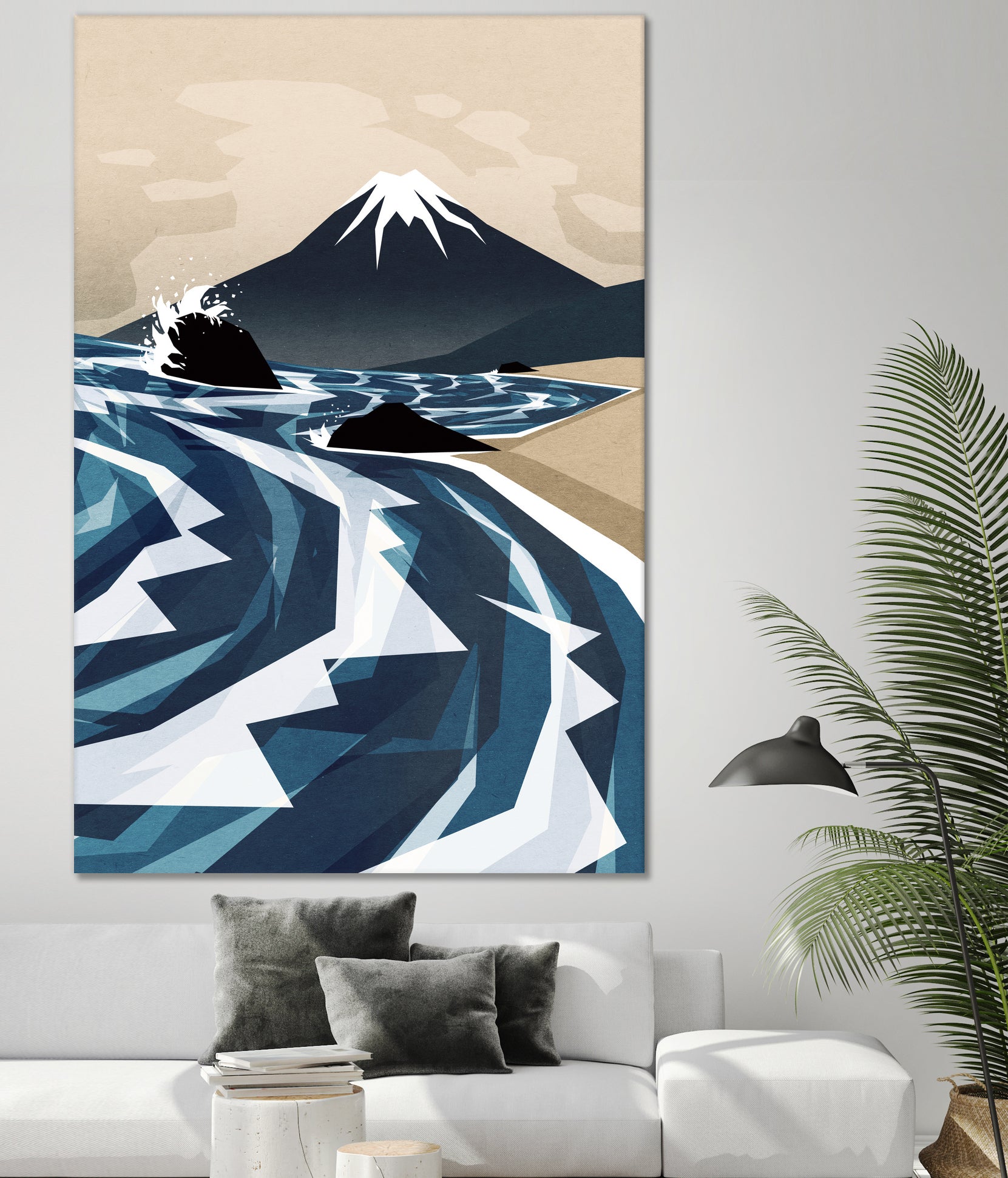 Breaking the waves by Sjoerd Piepenbrink on GIANT ART - blue digital painting