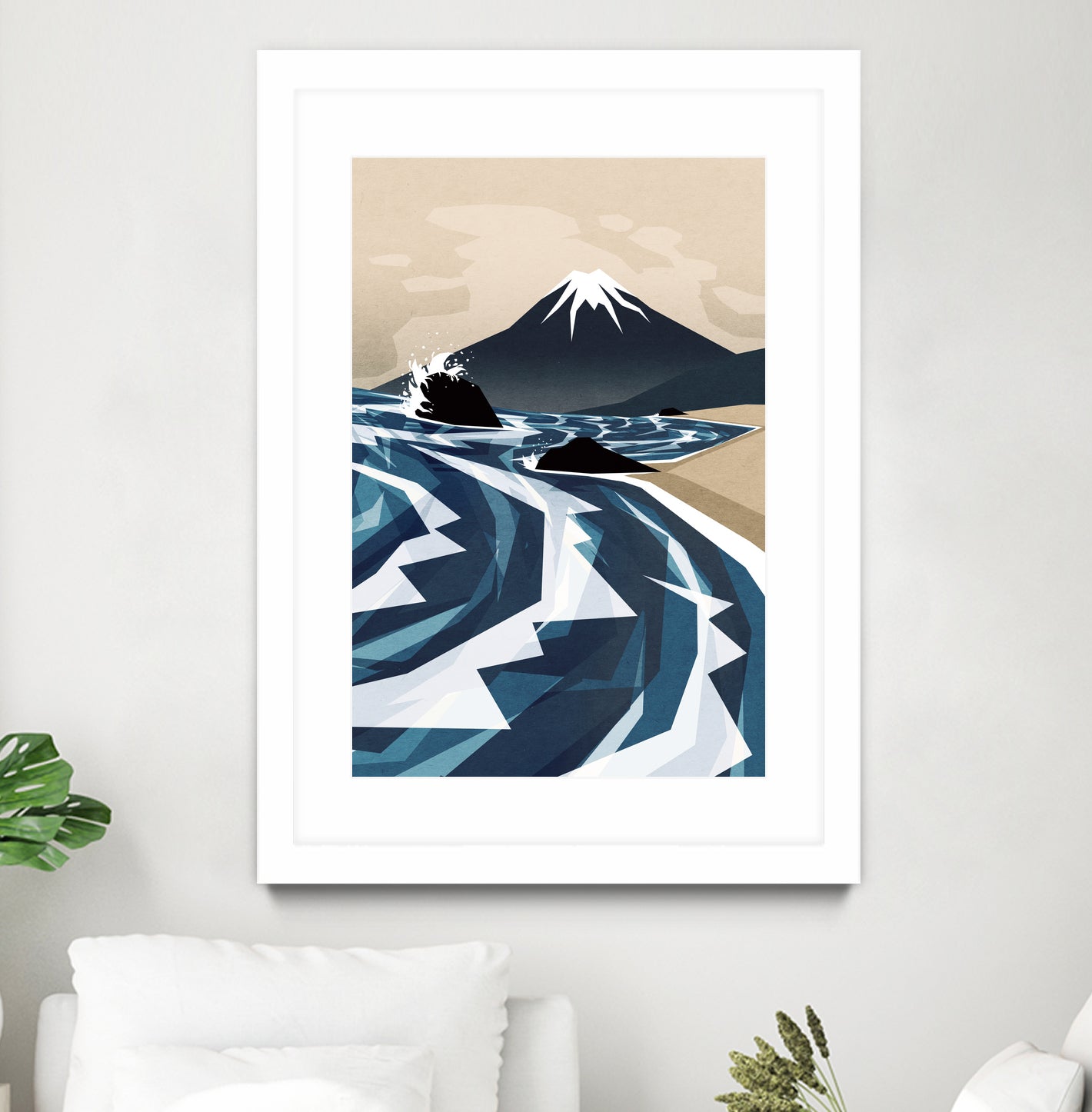 Breaking the waves by Sjoerd Piepenbrink on GIANT ART - blue digital painting