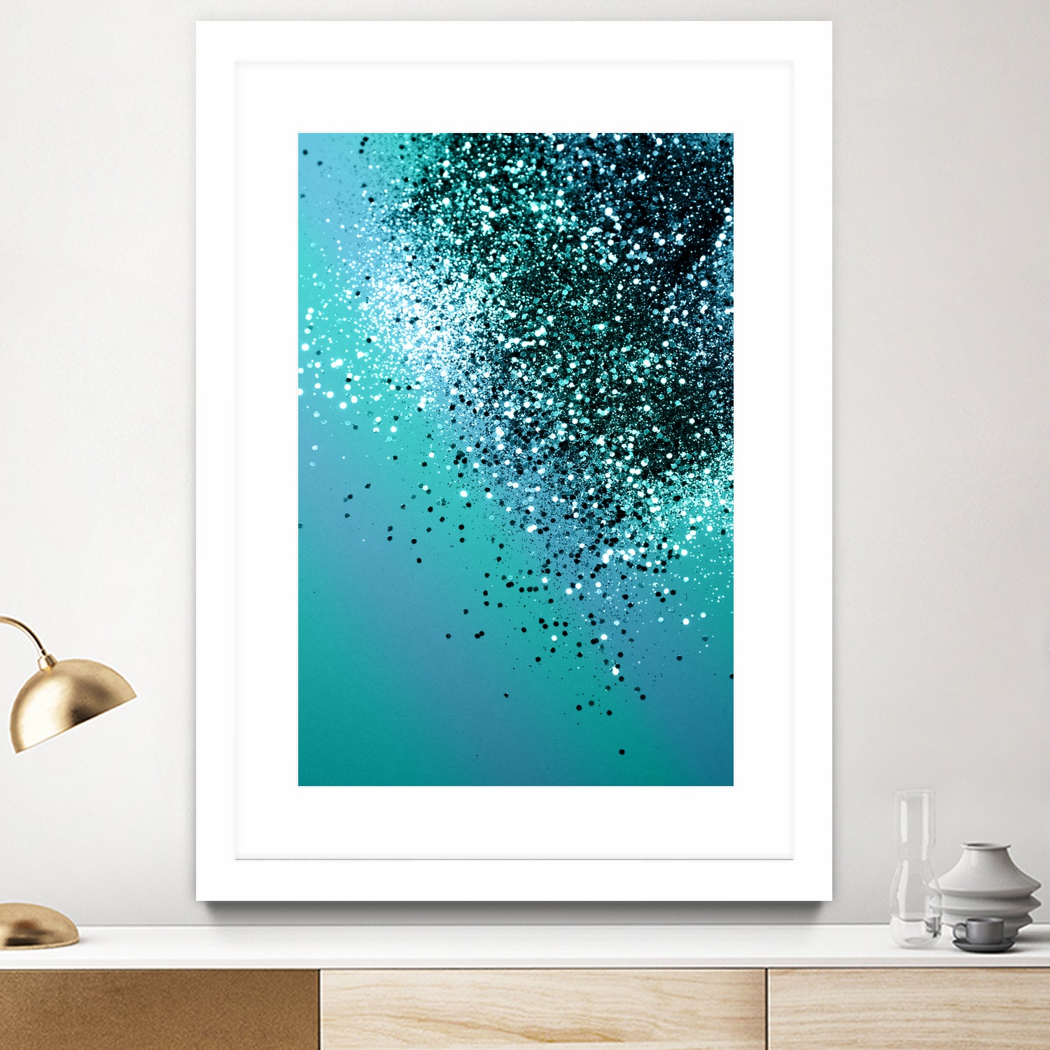 Aqua Blue OCEAN Glitter #1 #shiny #decor #art by Anita & Bella Jantz on GIANT ART - blue photo manipulation