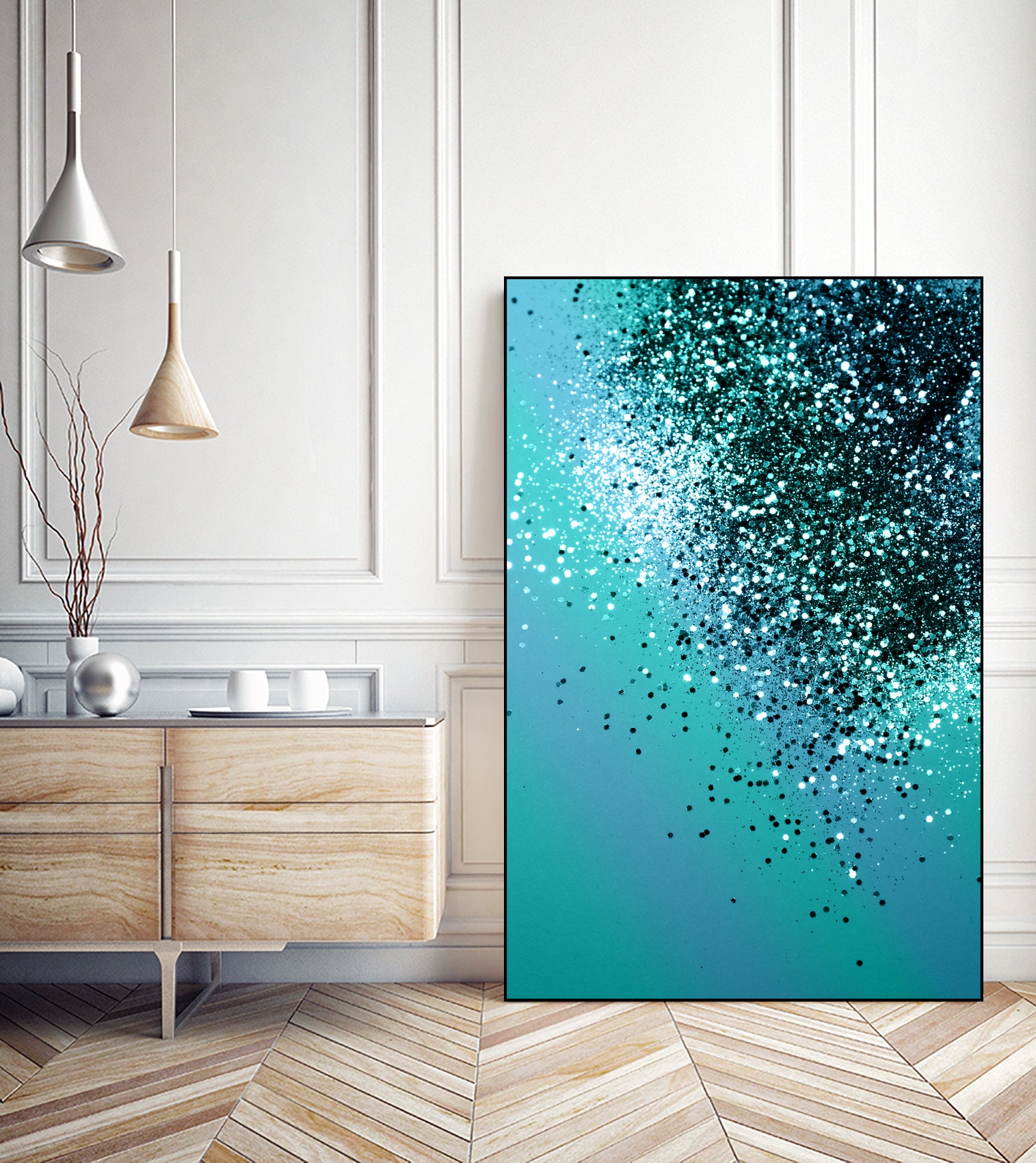 Aqua Blue OCEAN Glitter #1 #shiny #decor #art by Anita & Bella Jantz on GIANT ART - blue photo manipulation