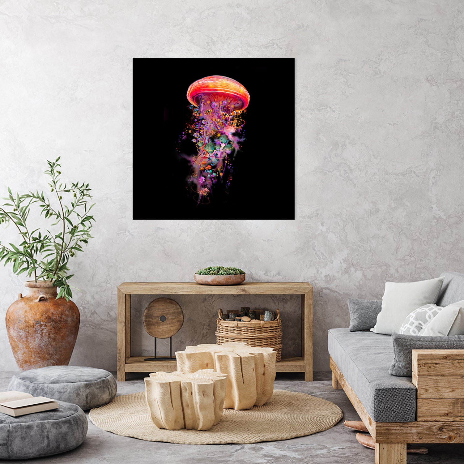 Jellyfish World by David Loblaw on GIANT ART - blue photo illustration