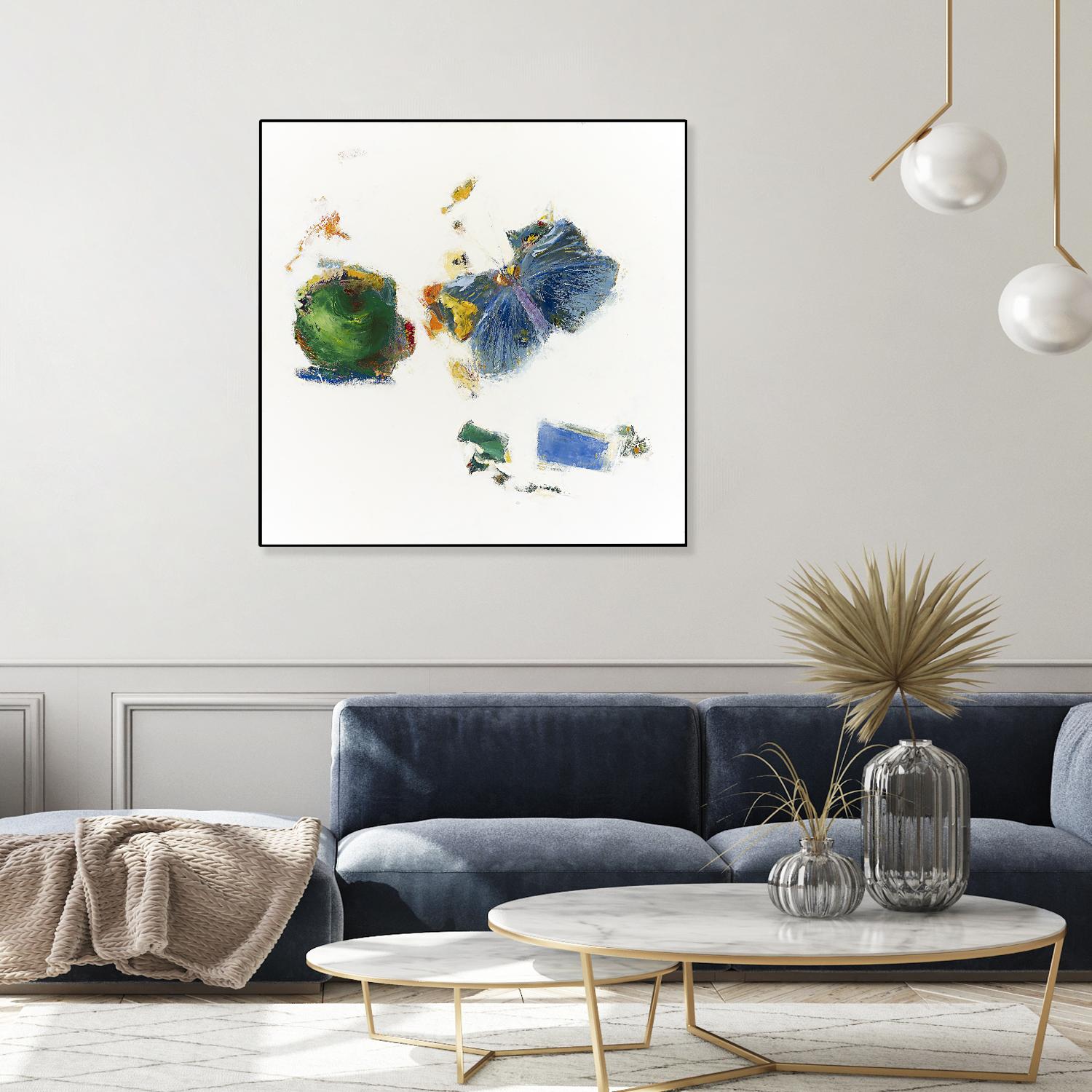 Pomme et papillon by Diane Lambin on GIANT ART - green abstract papillon