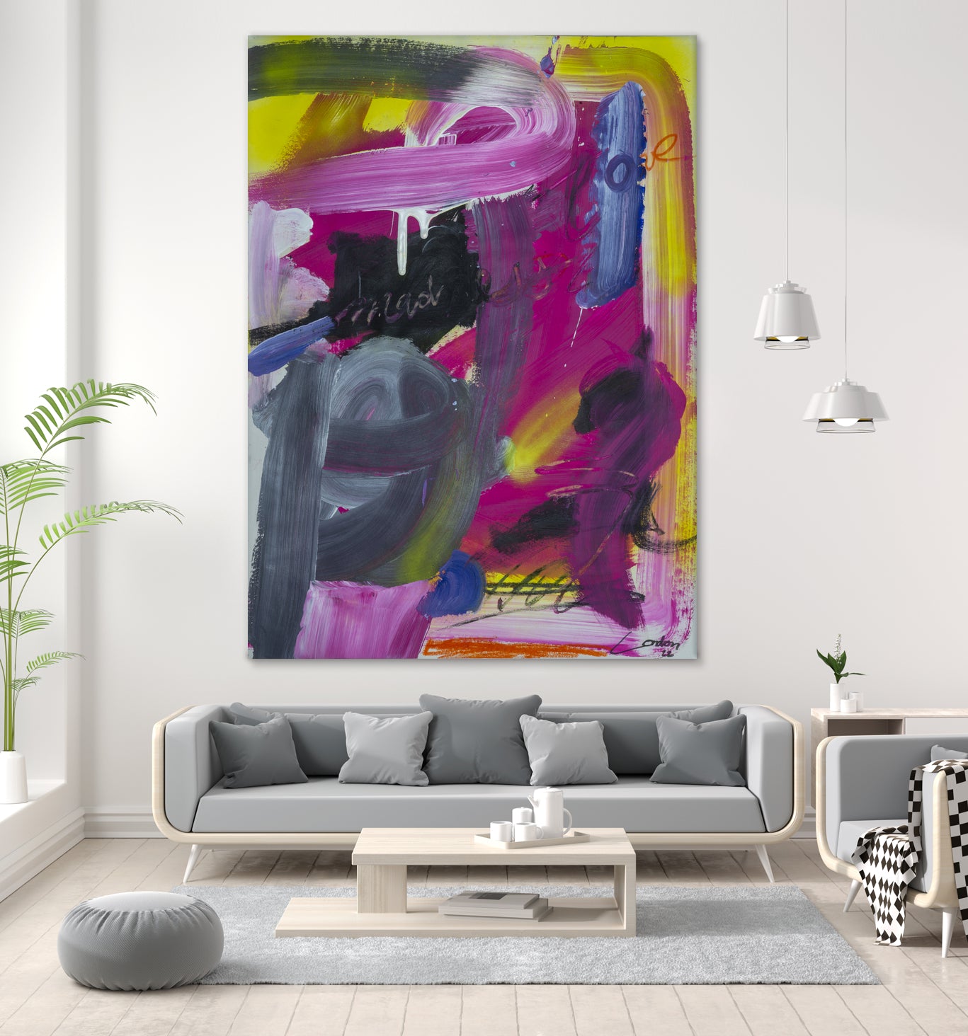 The Madness of Love by Janet London on GIANT ART - fluo pink abstract