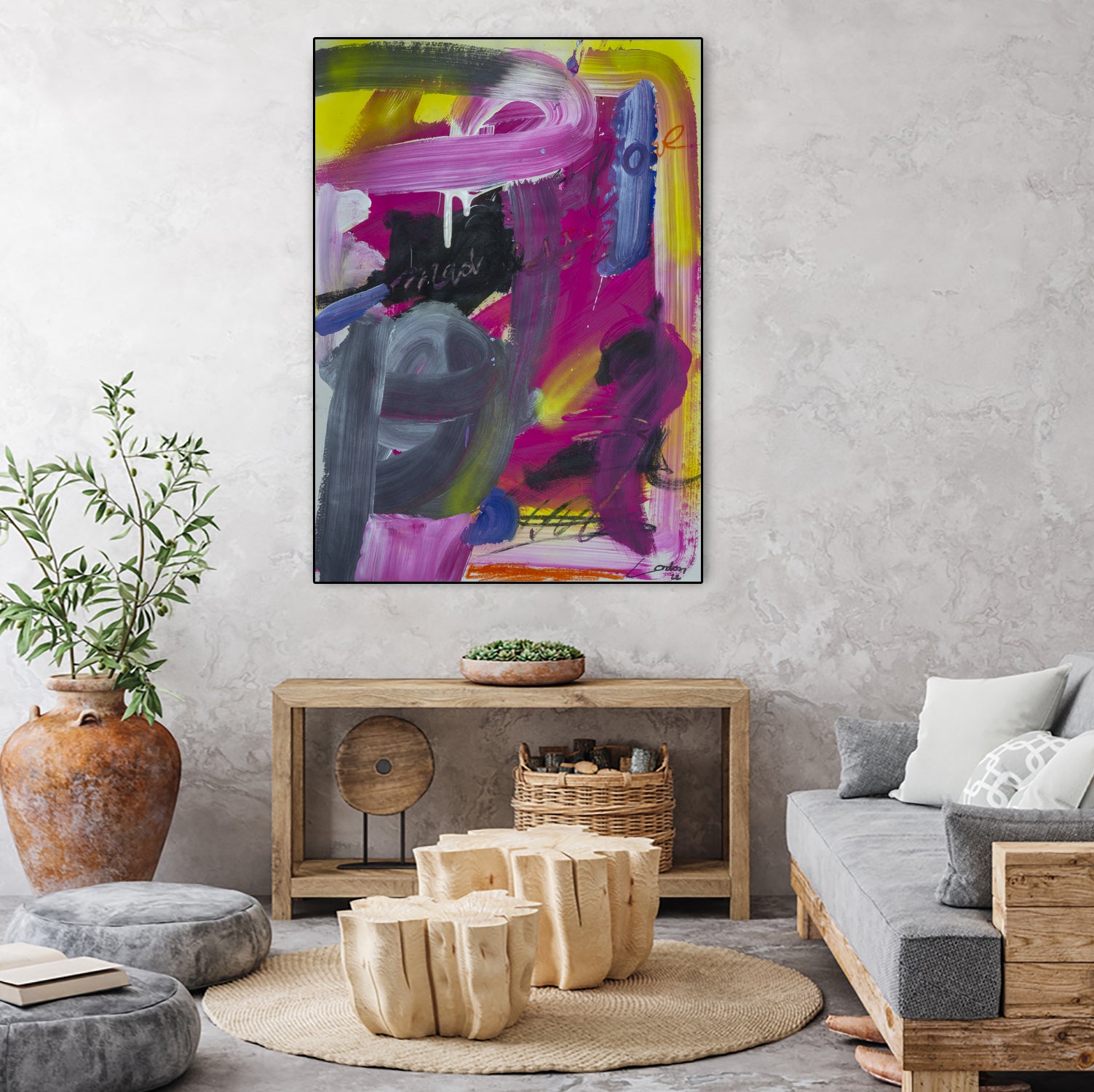 The Madness of Love by Janet London on GIANT ART - fluo pink abstract